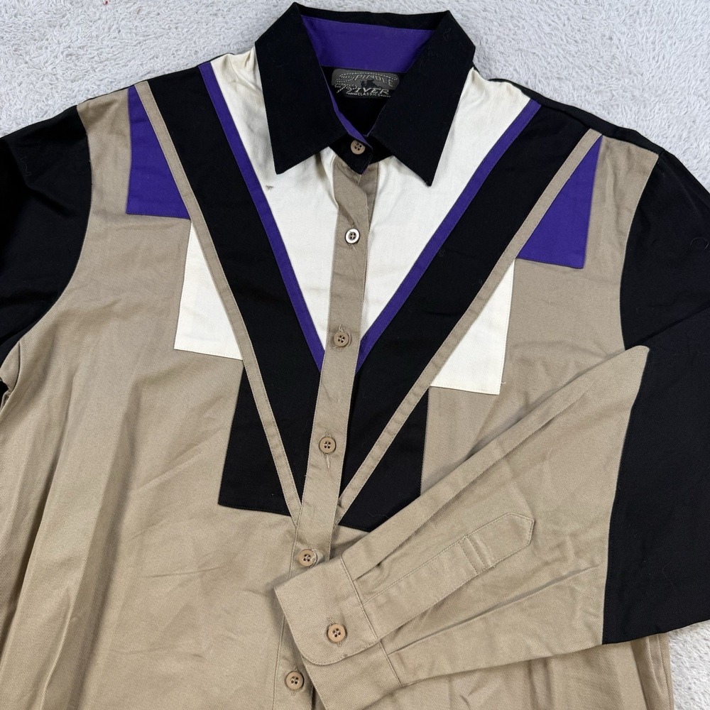 Vintage Spindle River Shirt Mens Medium Khaki Long Sleeve Western Rodeo Cowboy